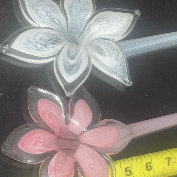 Two Glass Hand-blown Flowers - Picture 3 of 5